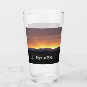 Sunrise over het landschap St. George Utah Glas