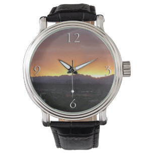 Sunrise over het landschap St. George Utah Horloge