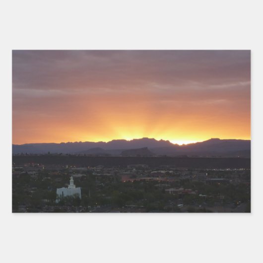 Sunrise over het landschap St. George Utah Inpakpapier Vel (Voorkant 2)