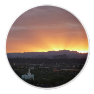 Sunrise over het landschap St. George Utah Keramische Knop