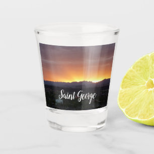Sunrise over het landschap St. George Utah Shot Glas