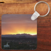 Sunrise over het landschap St. George Utah Sleutelhanger (Achterkant)