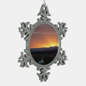 Sunrise over het landschap St. George Utah Tin Sneeuwvlok Ornament (Links)