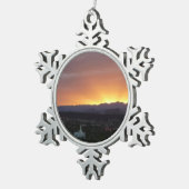 Sunrise over het landschap St. George Utah Tin Sneeuwvlok Ornament (Rechts)