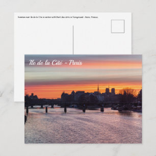 Sunrise over Ile de la Cite en Notre Dame - Parijs Briefkaart