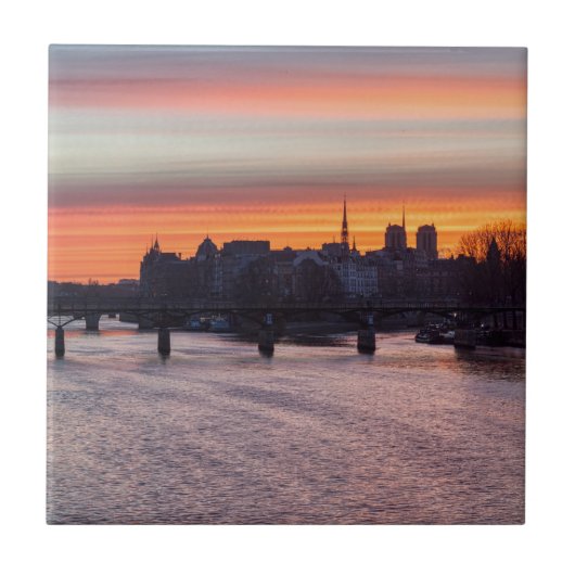 Sunrise over Ile de la Cite en Notre Dame - Parijs Tegeltje (Voorkant)