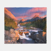 Sunrise over Swiftcurrent Creek Fleece Deken (Voorkant (Horizontaal))