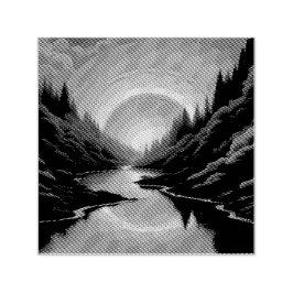 Sunrise Over The Lake Zelfinktende Stempel