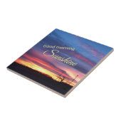 Sunrise Paars Sky Photo Good Morning Tegeltje (Zijkant)