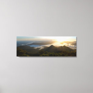 Sunrise Panorama van Mountain Summit Australië Canvas Afdruk