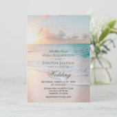 *~* Sunrise Pastel Beach Sunset Weddenschap Kaart (Staand voorkant)