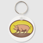 Sunrise Pig Sleutelhanger (Voorkant)