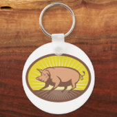 Sunrise Pig Sleutelhanger (Voorkant)