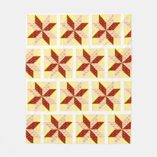 Sunrise Quilt Style Throw Fleece Deken