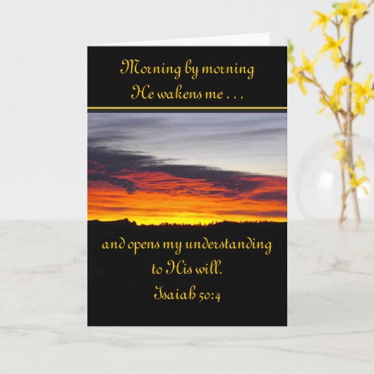 Sunrise Scripture Gepersonaliseerd Wenskaart Kaart (Gele Bloem)