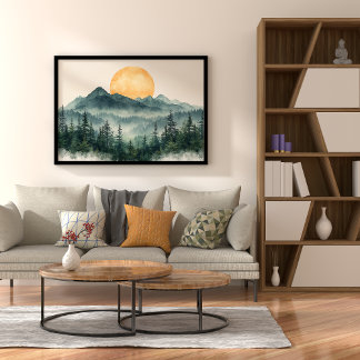 Sunrise Serenity Zen Minimalist Wall Art Perfect Poster