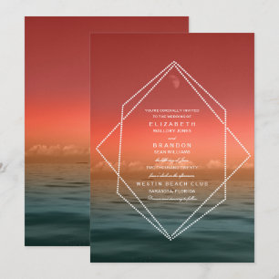 Sunrise Skies Ocean Moon Wedding Uitnodiging
