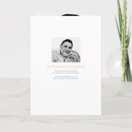 Sunrise strand begrafenis viering van het leven se programma (Achterkant)