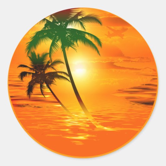 Sunrise Sun Travel Ronde Sticker (Voorkant)