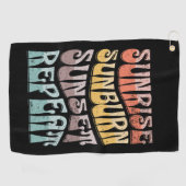 Sunrise Sunburn Sunset Herhalen Golfhanddoek (Horizontaal)