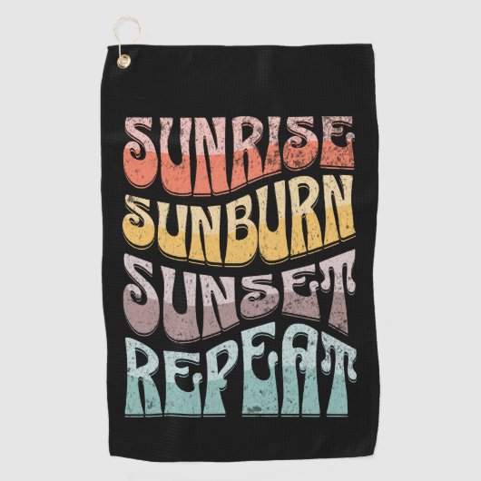 Sunrise Sunburn Sunset Herhalen Golfhanddoek (Voorkant)