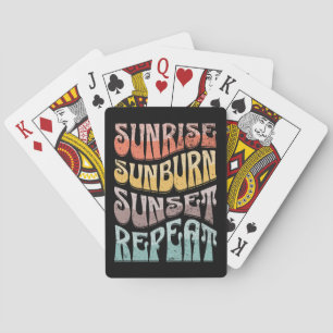 Sunrise Sunburn Sunset Herhalen Pokerkaarten