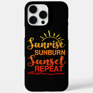 Sunrise Sunburn Sunset Herhaling Retro Summer iPhone 16 Pro Max Hoesje