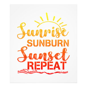 Sunrise Sunburn Sunset Herhaling Retro Summer Foto Afdruk