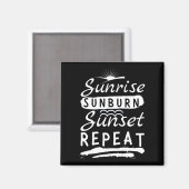 Sunrise Sunburn Sunset Herhalingszomerstrand Magneet (Voorkant / Achterkant)