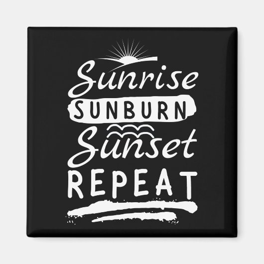 Sunrise Sunburn Sunset Herhalingszomerstrand Magneet (Voorkant)