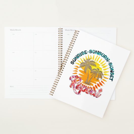 Sunrise-Sunburn-Sunset-Repeat | Gouden palmbomen Planner (Display)
