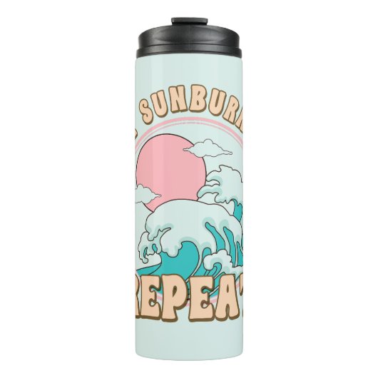 Sunrise Sunburn Sunset Repeat Summer Beach Life  Thermosbeker (Voorkant)
