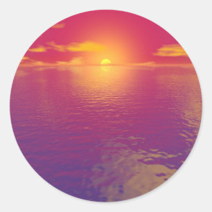 Sunrise Sunset Ronde Sticker