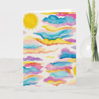 Sunrise Sunset Waterverf Blank Wenskaart Kaart
