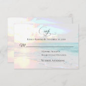 *~* Sunrise Sunset Zee Ocean - Beach Wedding RSVP (Voorkant / Achterkant)
