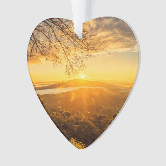 Sunrise Sunshine Dated Photo Custom Ornament (voorkant)