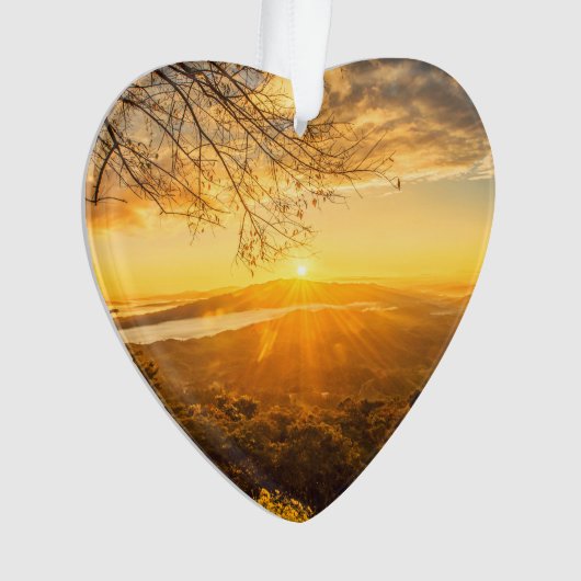 Sunrise Sunshine Dated Photo Custom Ornament (voorkant)