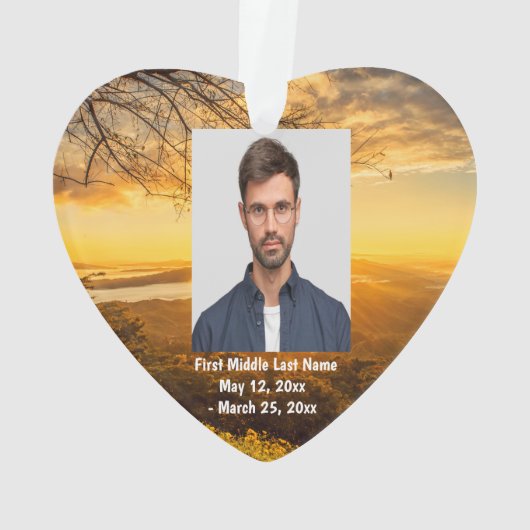 Sunrise Sunshine Dated Photo Custom Ornament (achterkant)