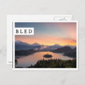 Sunrise sur Lake Bled carte postale (Devant / Derrière)