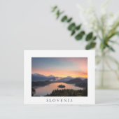 Sunrise sur Lake Bled carte postale blanche (Debout devant)