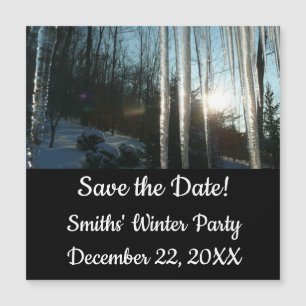 Sunrise Through Icicles Winter Natuur Fotografie