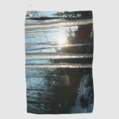 Sunrise Through Icicles Winter Natuur Fotografie Golfhanddoek (Voorkant)