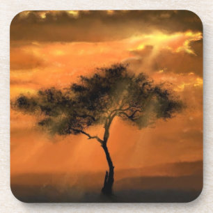 Sunrise Tree Sunbeams Onderzetter - Schilderen