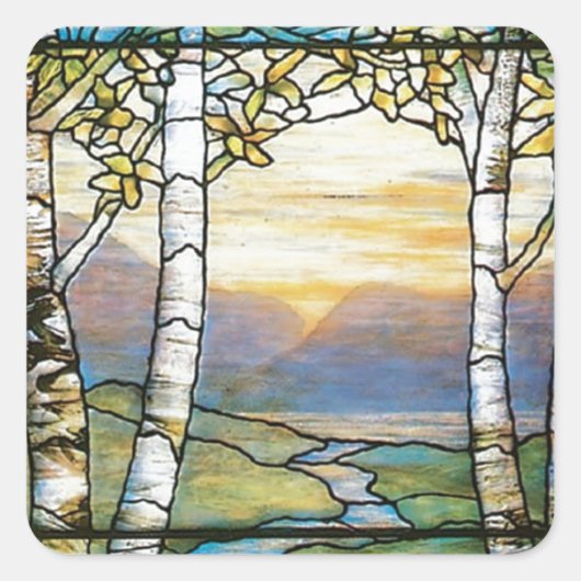 Sunrise Vierkante Sticker (Voorkant)