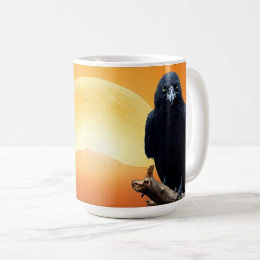 Sunrise Wild Natuur Crow-Bird Koffiemok (Voorkant rechts)