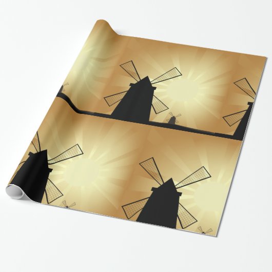 Sunrise Windmills Cadeaupapier (Uitgerold)