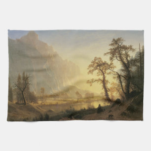Sunrise, Yosemite Valley door Albert Bierstadt Theedoek