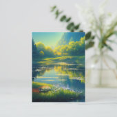 Sunrise's Magic over het groene landschap Briefkaart (Staand voorkant)