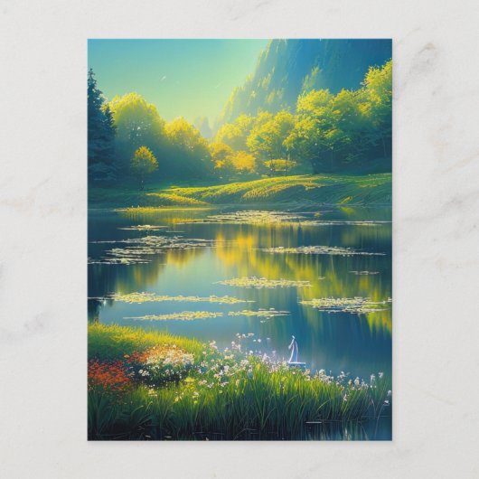 Sunrise's Magic over het groene landschap Briefkaart (Voorkant)