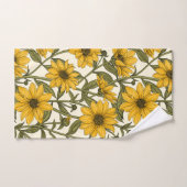 Sunroot, tournesol sauvage sur blanc (Serviette à main)